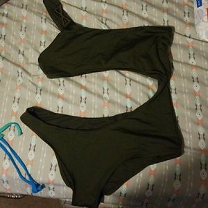 Green Bisou Bisou one piece swimsuit XL